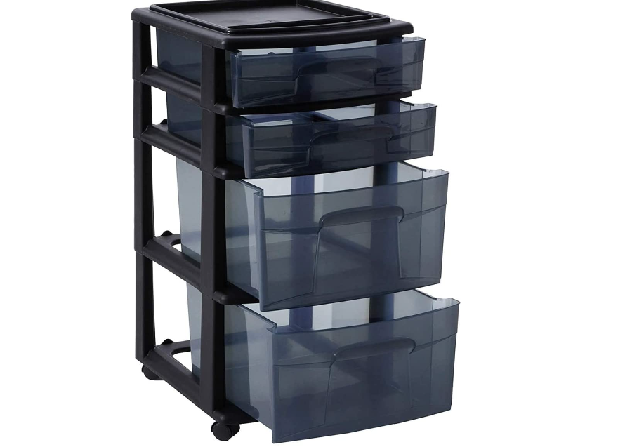 Plastic 4 Drawer Medium Cart