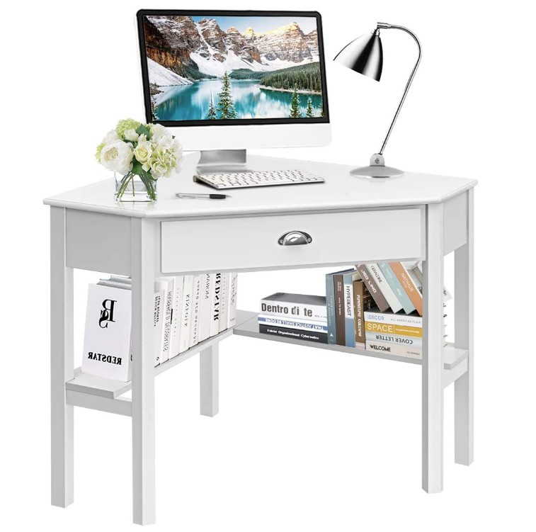 Tangkula: White Corner Desk