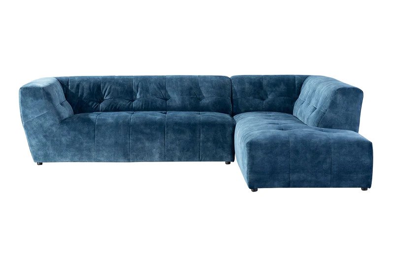 Acanva: Mid-Century Velvet Tufted Low Back Sofa