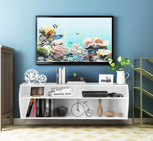 Tangkula Wall Mounted Media Console