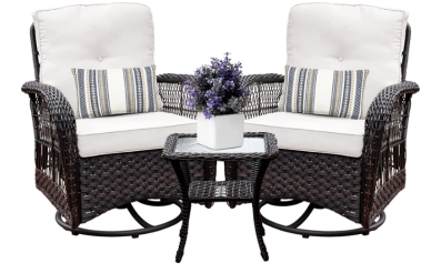 Harlie & Stone Outdoor Swivel Rocker Patio Chairs Set of 2