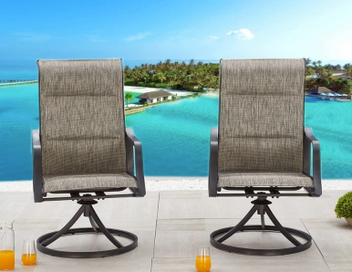 LOKATSE HOME Outdoor Dining Swivel Chairs