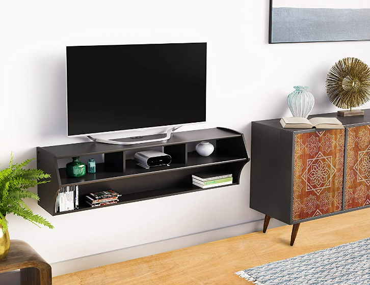 PREPAC Black Altus Plus 58" Floating TV Stand