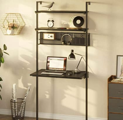 Rolanstar Wall Mounted Desk with Storage Shelf